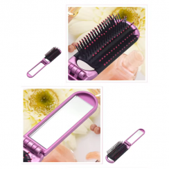 35 Pks Mini Foldable Hair Brush With Makeup Mirror Comb