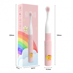 3 Pks IPX7 Waterproof Electronic Children Cartoon Sonic Toothbrush
